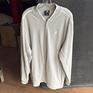 Vintage Adidas Gray Zip Up velour track suit top and bottom